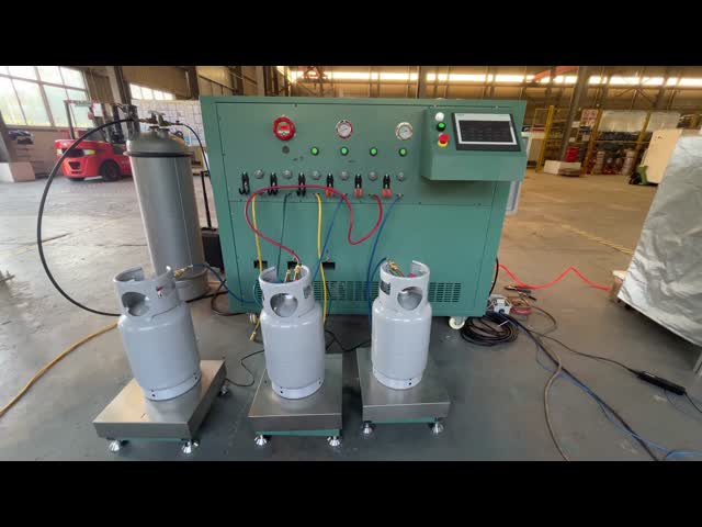 Multi Station Refrigerant Filling Equipment with Integrated Vacuum Smart PLC Control