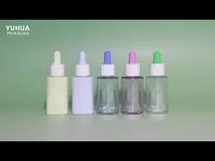 Impresión del logotipo Botellas de goteador de suero PET de 50 ml para aceites esenciales y cuidado de la piel