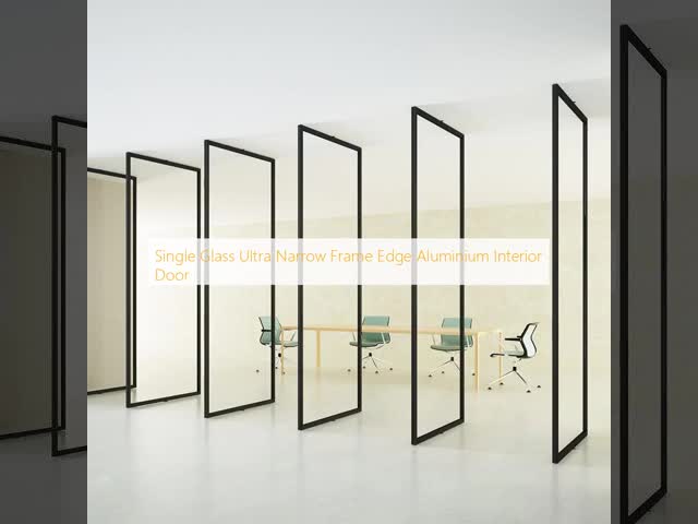 Ultra Narrow Frame Edge Interior Aluminium Pivot Doors 8mm Single Glass