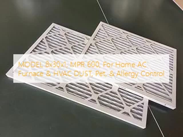 8x30x1 Furnace Air Filter MPR 600 For Home AC HVAC Dust Pet Allergy Control