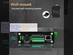 Convertisseur multimédia mini industriel 10/100Base-T à 100Base-X SFP à fibre Ethernet avec 1Ch RS232/RS485/RS422