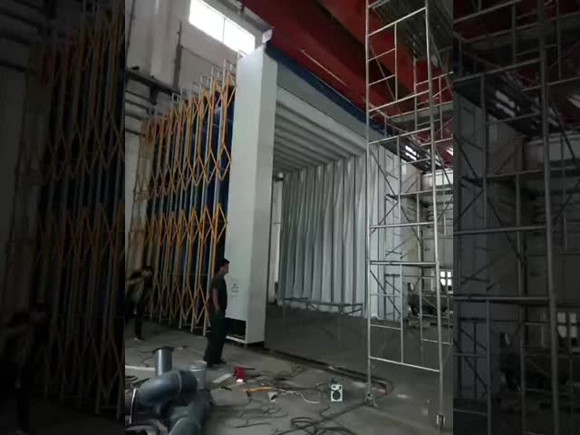 Mobile Retractable Telescopic Spray Booths Car Painting Room with Electric Heatingg Paint