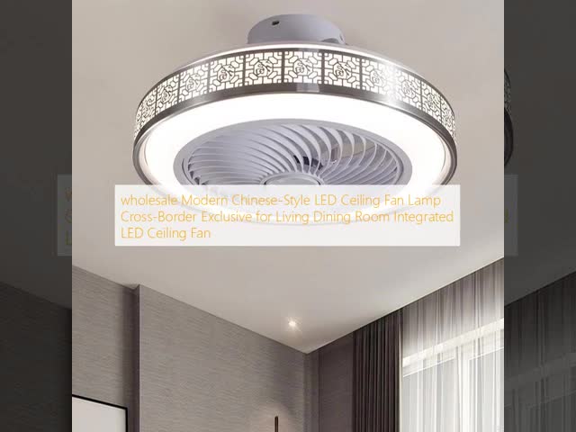 wholesale   Modern Chinese-Style LED Ceiling Fan Lamp Cross-Border Exclusive for Living Dining Room Integrated LED Ceiling Fan