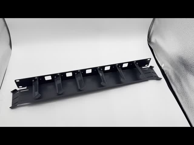 1U Horizontal Cable Manager 19 Inch Rackmount Black Iron