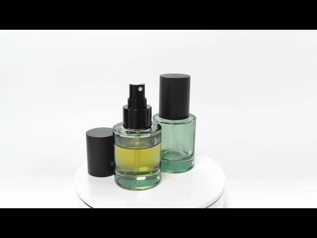 Green Glass Bulk Perfume Bottles 50ml Manufacturers Cylinder Shape