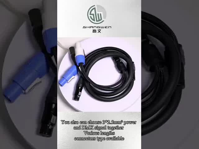 XLR Female and Male Powercon Combination Cable Power and 3pin DMX SJT Signal Cable  2in1  in and Out  Power Hybrid Cable