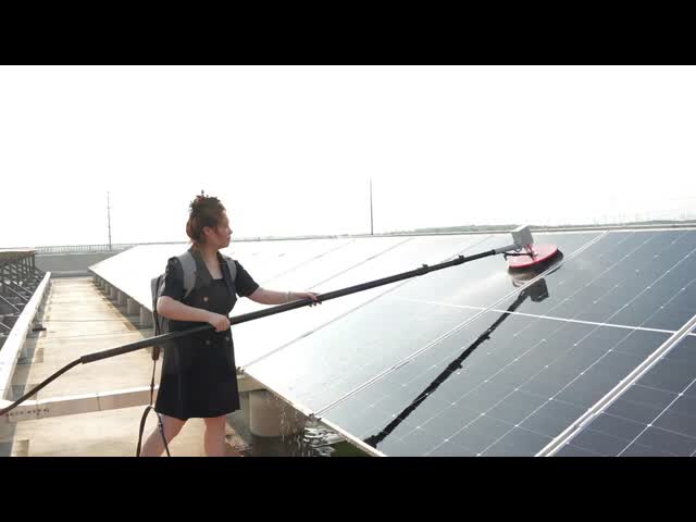 Rotary Solar Panel Cleaning Brush 3.6M 5.4M Rotating Battery Powered Solar Panel Brush