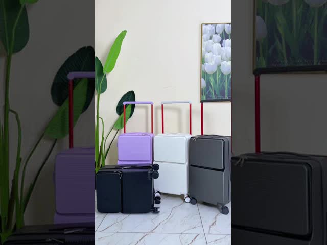 2025 New Wide-Handle Front-Opening TSA Lock luggage, 20/24in Durable ABS+PC Luggage with Hook & Cup Holder, 360° Silent Wheels & Secure Lock ,  hard shell travel luggage