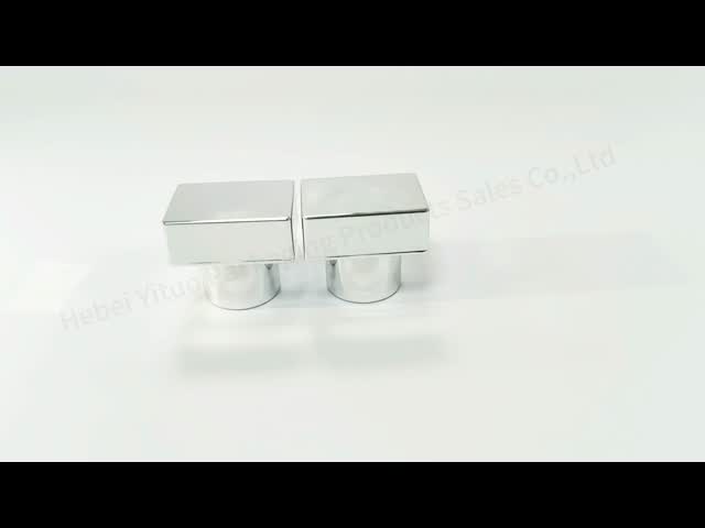 Electroplated PP Plastic Material Perfume Bottle Tops Silvery Square Shape