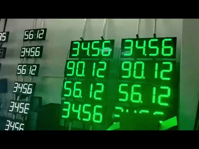 Red / Yellow / Green Gas Station LED Sign Outdoor LED Gas Price Signs Customized