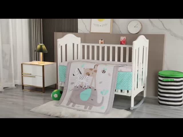Premium 3-Piece Cartoon Baby Bedding Set , Newborn& Infant Nursery Bedding Set