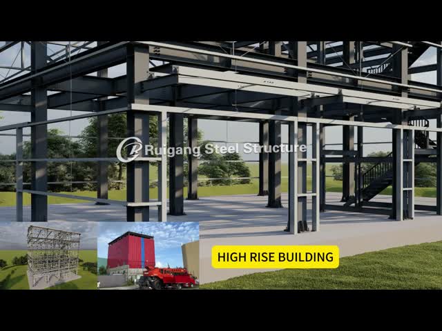 Multi Floors Prefabricated Warehouse Steel Structure 3 Storey Prefabricated Building