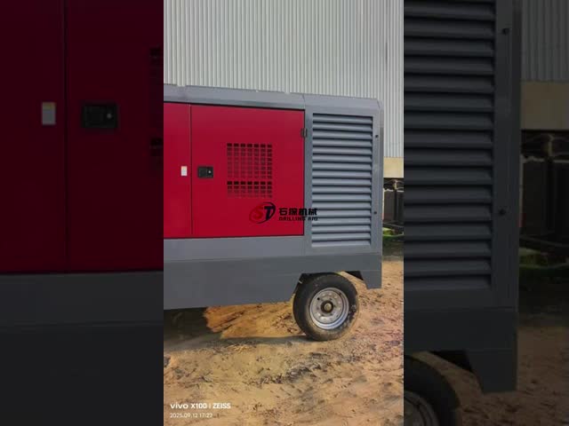 Portable Screw 2800kg Borewell Drilling Machine Air Compressor