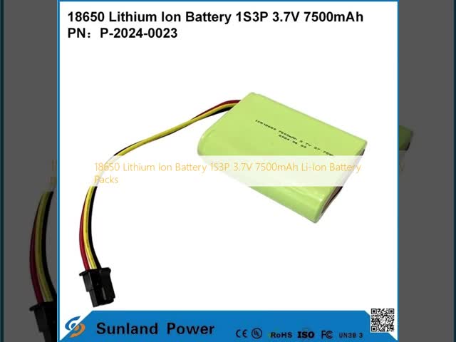 18650 Lithium Ion Battery 1S3P 3.7V 7500mAh Li-Ion Battery Packs