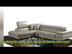 Spacious Beige Leather Sectional: Comfort & Style – Must - Have for Contemporary Spaces