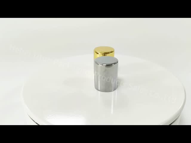 Cylinder Alumite  Gold And Silvery Perfume Bottle Cap Luxurious Texture