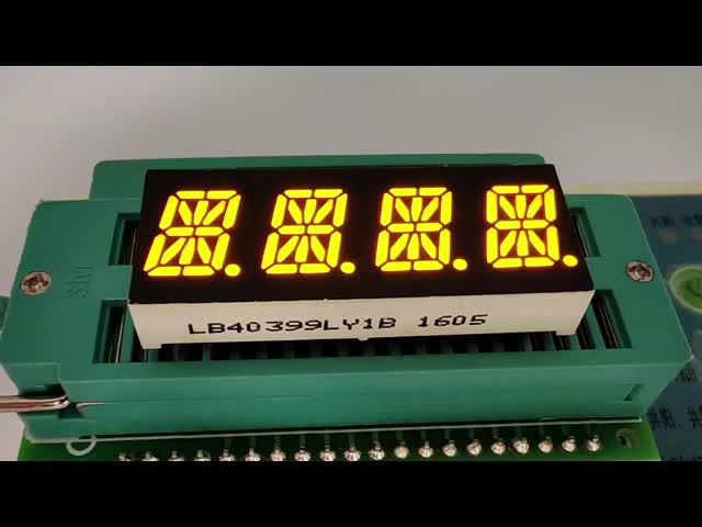 Ultra Bright Yellow 4 Digit 16 Segment Alphanumeric LED Display for Instrument Panel
