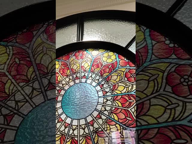 Architectural Artistic Aluminum Frame Stained Glass Window With Inspired Design