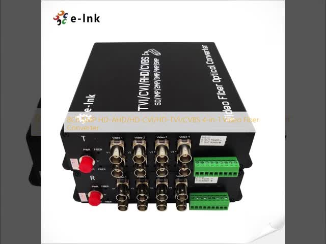 4Ch 5MP HD-AHD/HD-CVI/HD-TVI/CVBS 4-in-1 Video Fiber Converter 
