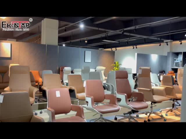 Ekintop Modern L-shape Executive Office CEO Wooden Office Desks