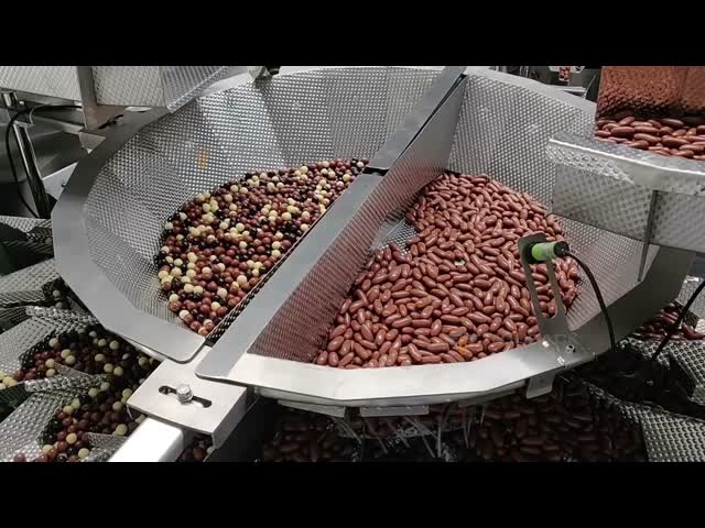Automatic Bulk Snack Food Packaging Machine Biscuit Cookies Gummy Bag  Pouch Filling Machine Mutlihead Weigher Packing Machine