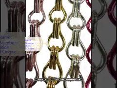 Cortina de elos de corrente de alumínio de tamanho padrão 12mm*24mm com alta durabilidade e desempenho