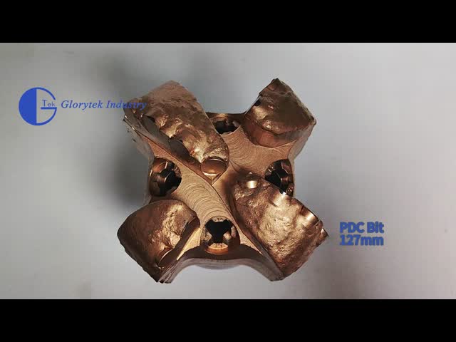 127mm Pdc Rock Drill Bit 4 Blade With 2 3/8 REG Hard Facing Steel Body