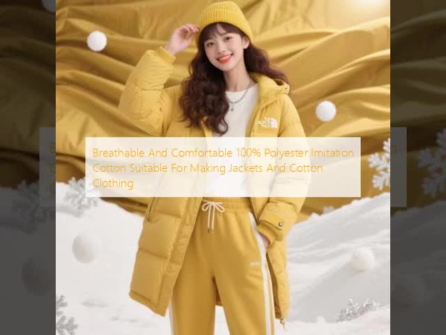 Breathable / Comfortable Down Jacket Fabric 100% Polyester Imitation Cotton Fabric