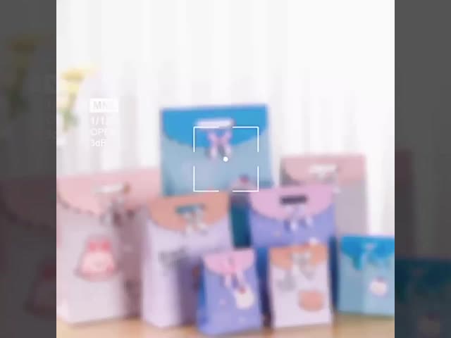 Cute Flip Top Bag Birthday Present Wrapping Paper 16.5cm 27cm Bulk Shopping Bags With Handles