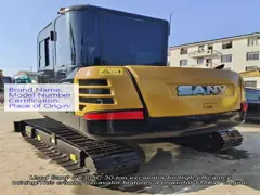 High Efficiency Mining Secondhand Sany Sy305c 30ton Crawler Excavator