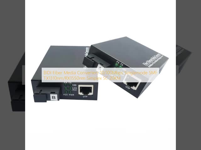 BIDI Fiber Media Converter with Metal Housing Auto-Negotiation and Plug-and-Play for 10/100Mbps Ethernet to Fiber Conversion