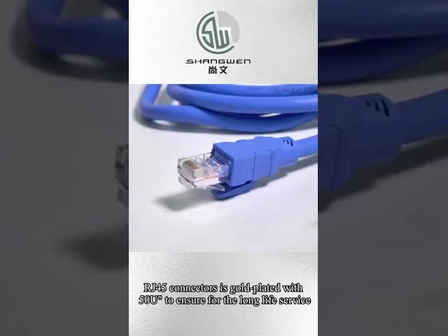 Blue Black 24awg FTP SFTP Shielded CAT6A Ethernet Network Cable 8 Conductor Patch Cord