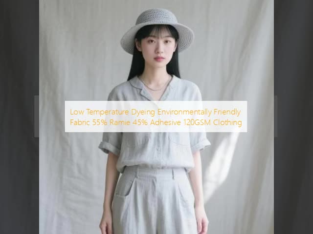 120GSM Eco Friendly Fabric 55% Ramie 45% Adhesive Sustainable Clothing Fabric 140CM Width