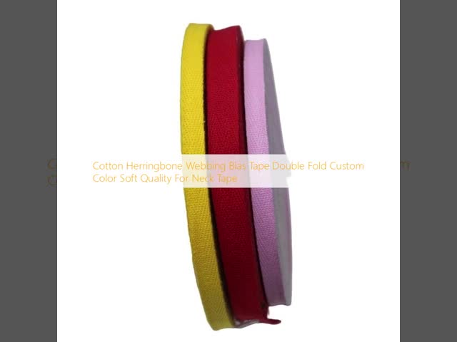 Cotton Herringbone Webbing Bias Tape Double Fold Custom Color Soft Quality For Neck Tape