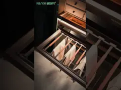 LED Light Glass Pull Out Trouser Rack Jeans Hanger for Cabinet