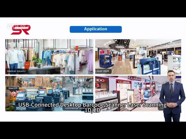 Usb Connecting Desktop Barcode Scanner Laser Scan 1d 2d Retail Use