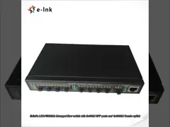 8x100M SFP-poorten + 1x1000M SFP-poort /TP-poort (Combo) uplink Fiber Switch