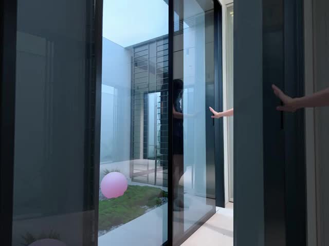 Ventilation Stainless Steel Low Orbit Sliding Door Room Dividers Slim Frame