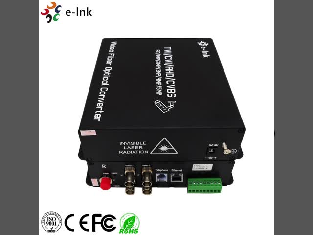 4-Ch 1080P HD Video + 1-Ch 10/100M Ethernet + 1-Ch FXO/FXS Telephone + 1-Ch Backward Data RS485 over Fiber Converter