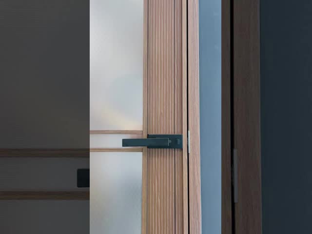Ultra Narrow Frame Sound Insulation Aluminum Casement Door For Toilet Or Bathroom