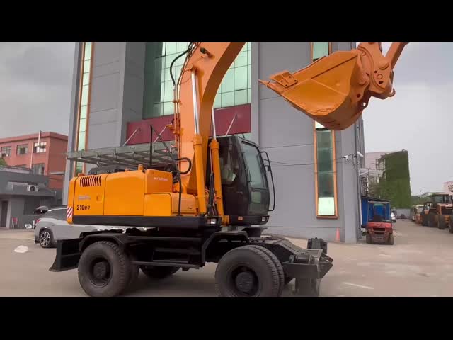 Excavatrice sur pneus Hyundai R210W-7 coréenne d'origine en excellent état vidéo