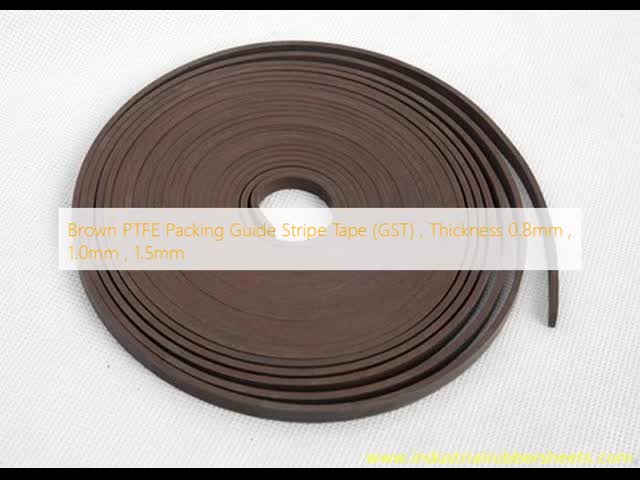 Brown PTFE Guide Stripe Tape (GST) with 60%PTFE + 40%bronze for High Temperature -60°C to +260°C and Low Friction Coefficient<0.04