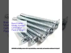 DIN18182 High-Quality Carbon Steel Cross Drive Zinc Plated Self-Drilling Screws