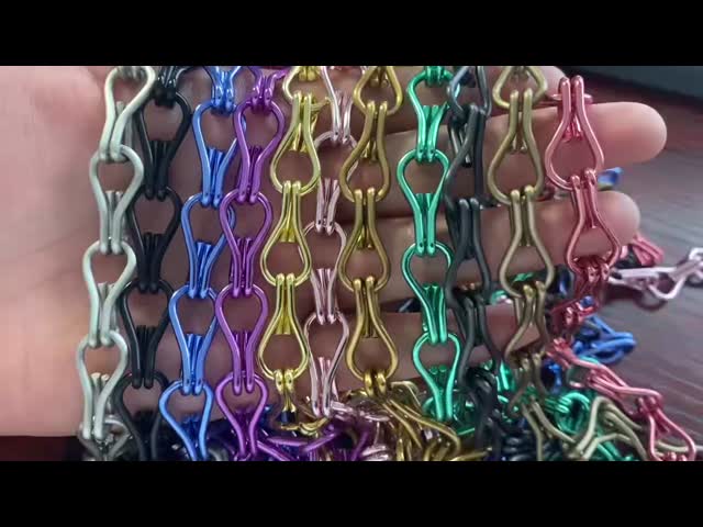 Gold  Anodized Chain Mail Decorative Metal Link Mesh Curtain Aluminium Alloy Coil Drapery
