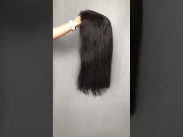 22inch Natural Black Straight Human Hair 4*4 Front Lace Wig