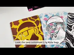 Custom Printed 3.5g-28g Resealable Smell Proof Mylar Food Bags