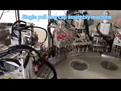 Single Pull Ring Cap Assembly Machine Controlled By PLC With Multi-language Display Which Easily Operated