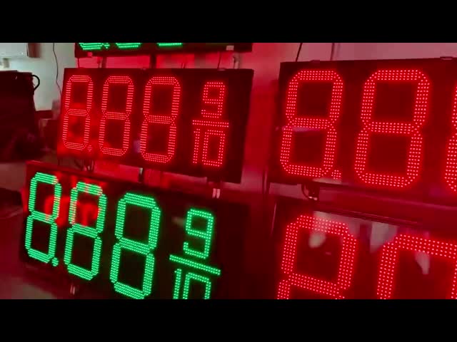 Green LED Fuel Price Signs 16 Inch Gas LED Sign Day And Night Visibility With White Backlit