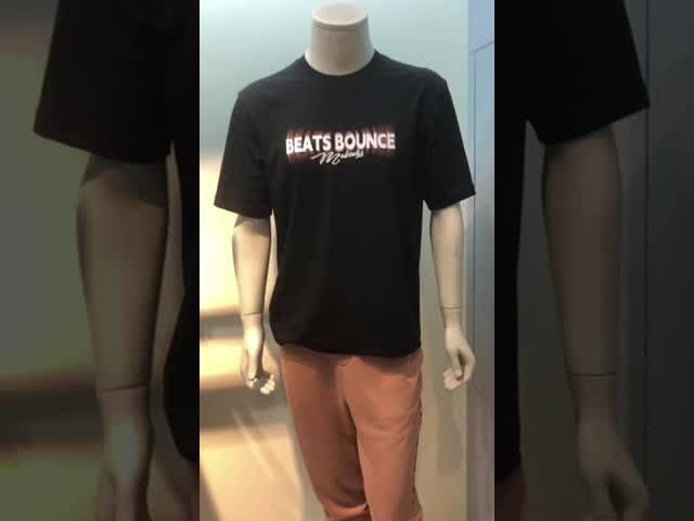 Short Sleeve Custom Men'S T Shirts Black Printed Anti Pilling