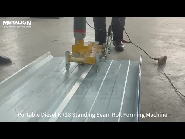Portable KR18 Standing Seam Roofing Roll Forming Machine With On-Site Diesel Capability and PLC Control